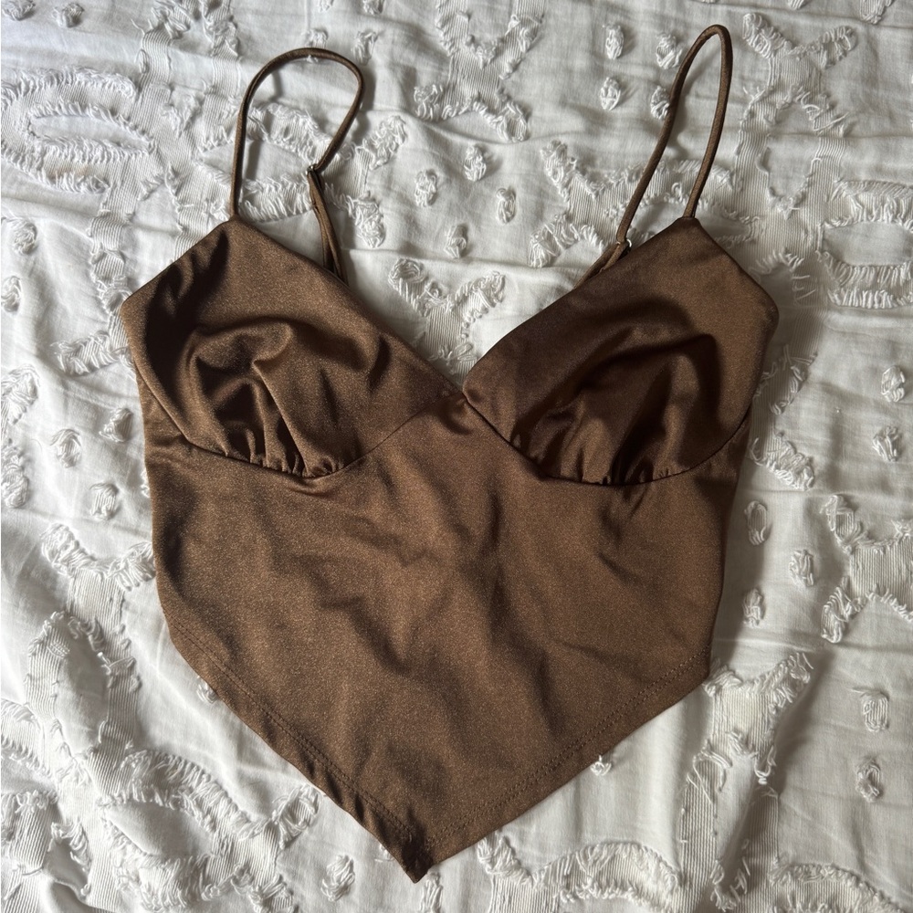 Love Tree Bronze Satin Top